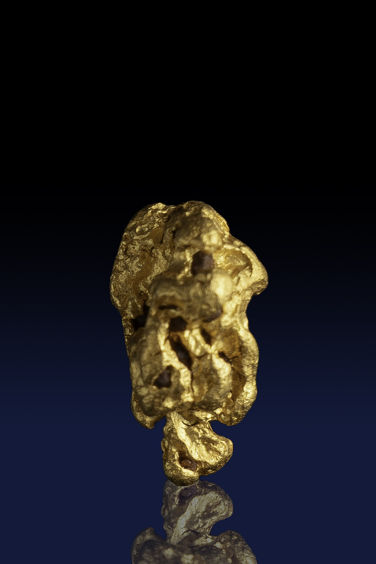 (image for) Curvy, Deep-Toned Natural Gold Nugget - Australia - 1.76 grams